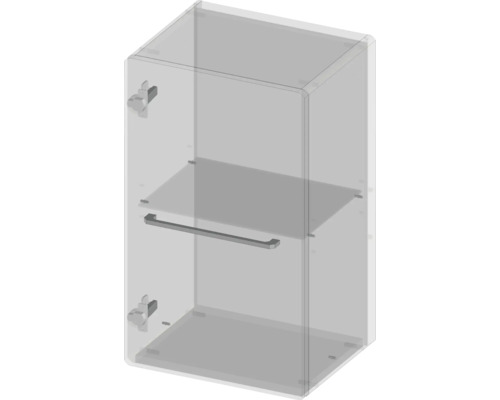 Cabine de douche avec étagère et poignée