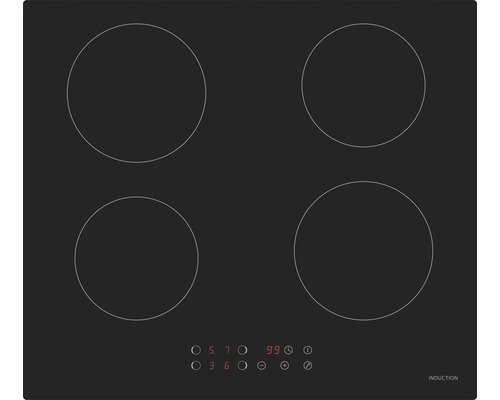 Plaque à induction avec quatre zones de cuisson