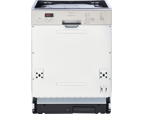 Vue de face d''un lave-vaisselle intégré.