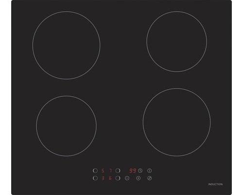 Plaque à induction avec quatre zones de cuisson