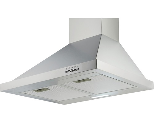 Hotte aspirante en métal avec panneau de commande et éclairage intégré