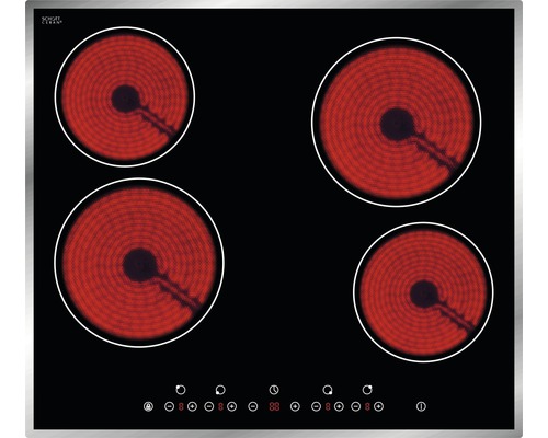 Plaque de cuisson vitrocéramique avec quatre zones de cuisson