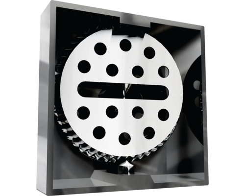 Lüftungsgitter mit Löchern in einem quadratischen Rahmen