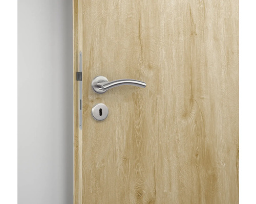 Porte en bois avec poignée de porte et serrure