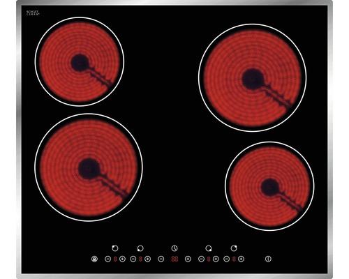 Plaque vitrocéramique avec quatre zones de cuisson