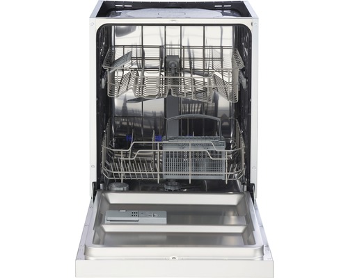 Vue intérieure d''un lave-vaisselle avec porte ouverte et paniers amovibles