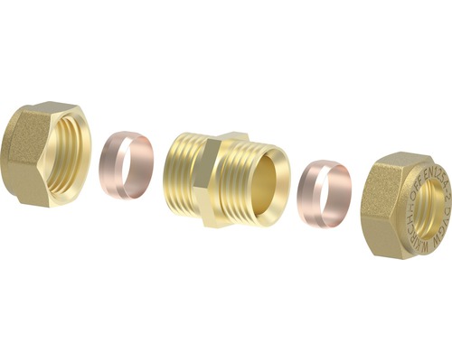 Messingfitting mit Schneidring und Gewinde