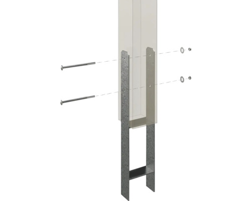 Support de poteau à bétonner avec vis et écrous