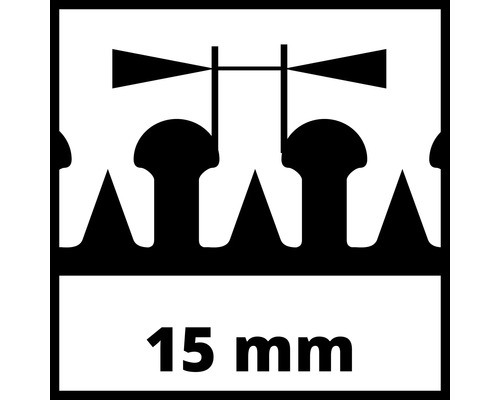 Symbole pour une largeur de coupe de 15 millimètres
