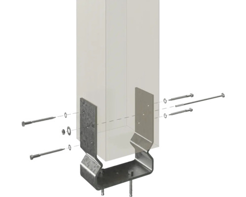 Ancre de poteau avec vis et boulons