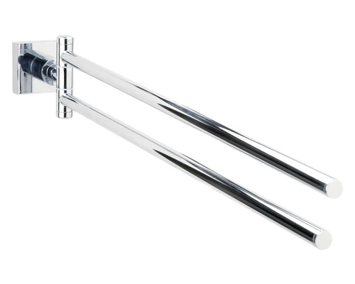 Schwenkbarer Handtuchhalter aus Metall mit zwei Armen zur Wandmontage