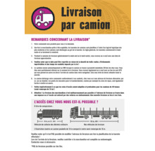 Informations sur la livraison par camion