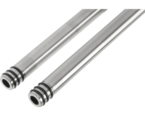 Deux tubes métalliques avec extrémités rainurées