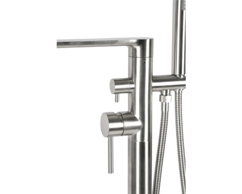 Robinet de baignoire îlot en métal avec douchette