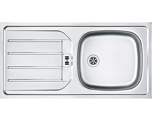 Spüle aus Edelstahl mit Abtropffläche