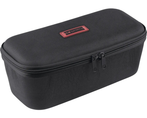 Sac à outils noir avec fermeture éclair et logo de l''entreprise