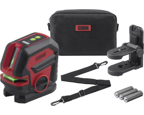 Niveau laser lignes JC Schwarz avec accessoires tels que sac, support, bandoulière et piles