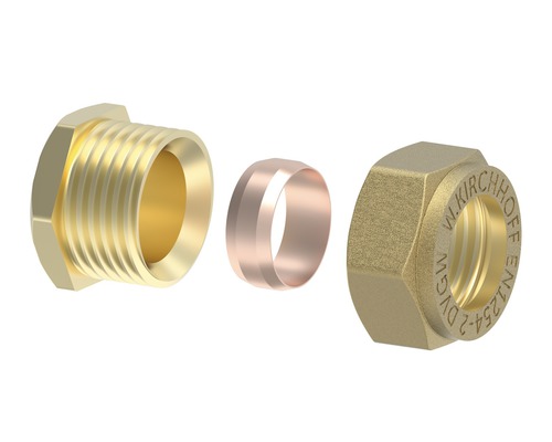 Raccord en laiton avec bague de serrage et écrou-raccord