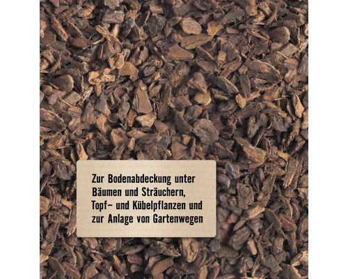 Nahaufnahme von Rindenmulch zur Bodenabdeckung