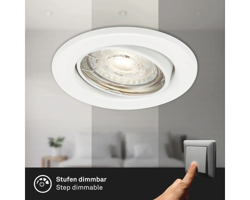 Éclairage à encastrer à intensité lumineuse variable à 3 niveaux 1 x GU10 4,7 W blanc