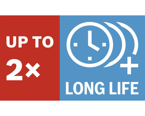 Jusqu''à 2x plus longue durée de vie