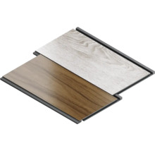 Zwei Vinylbodenplatten mit Klickverbindung