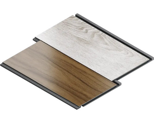 Deux planches de plancher en vinyle avec connexion à clic