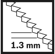 Symbol für 1,3 Millimeter Schnittbreite