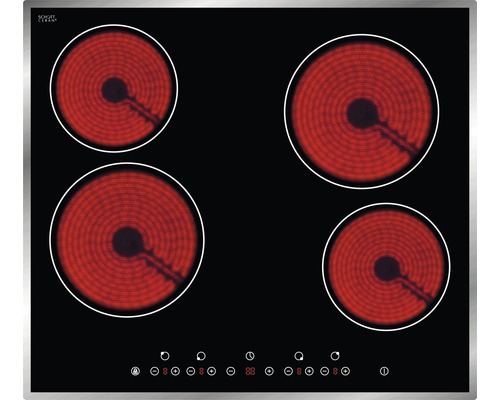 Plaque de cuisson vitrocéramique avec quatre zones de cuisson