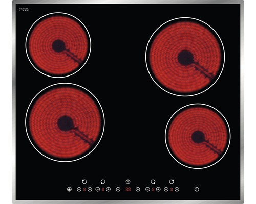 Plaque de cuisson vitrocéramique avec quatre zones de cuisson