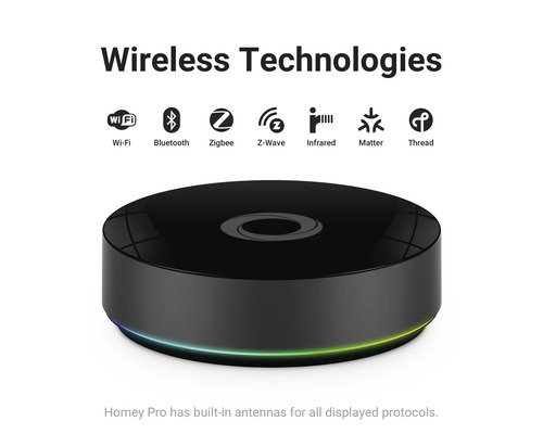 Concentrateur de maison intelligente noir avec prise en charge Wi-Fi, Bluetooth, Zigbee, Z-Wave, infrarouge, Matter et Thread