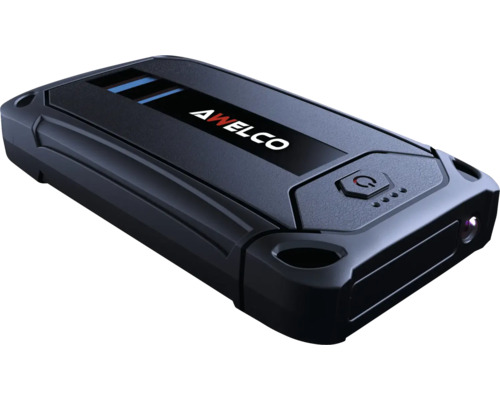 Logo Awelco sur chargeur de batterie portable
