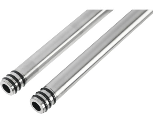Zwei Metallrohre mit gerillten Enden