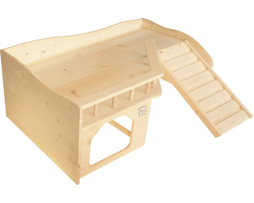 Holzhaus für Kleintiere mit Treppe