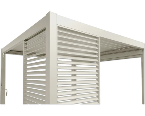 Gros plan d''une pergola avec paroi à lamelles