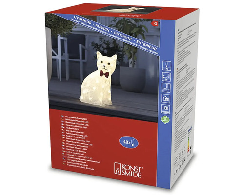 Verpackung einer LED Dekofigur Katze für den Außenbereich von Konstsmide