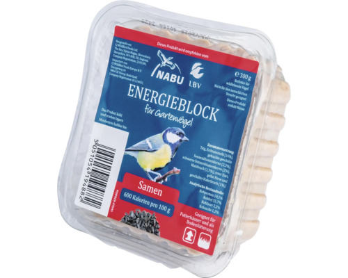 Bloc d''alimentation énergétique pour oiseaux de jardin, adapté aux mangeoires et à l''alimentation au sol