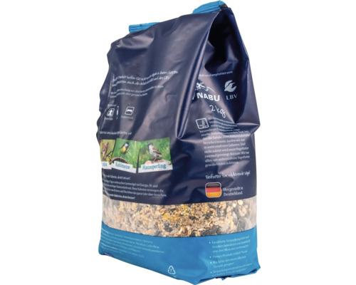 Aliments pour oiseaux dans un emballage de 2 kilogrammes de NABU LBV