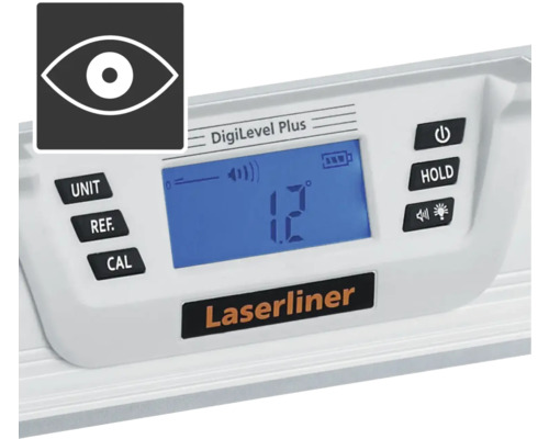 Detailansicht einer Laserliner Digital-Wasserwaage
