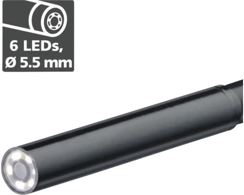 Endoskop mit sechs LEDs und 5,5 Millimeter Durchmesser