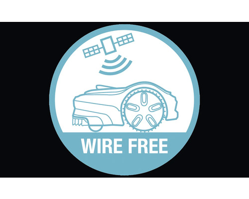 Symbol für einen Mähroboter, der ohne Kabel funktioniert