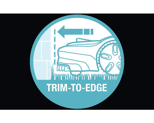 Symbole pour robot tondeuse avec fonction de coupe-bordures