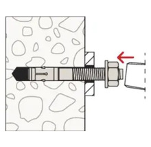 Illustration d''un ancrage de boulon dans un mur en béton