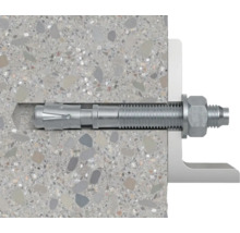 Bolzenanker in Betonwand mit Befestigungselement