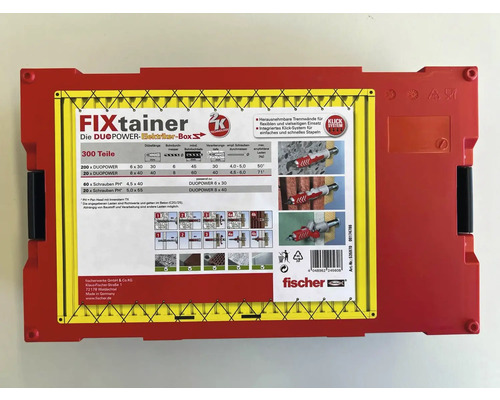 Fischer Fixtainer Dübel und Schrauben Set mit 300 Teilen