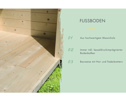 Fußboden aus massivem Holz mit Nut- und Federbrettern