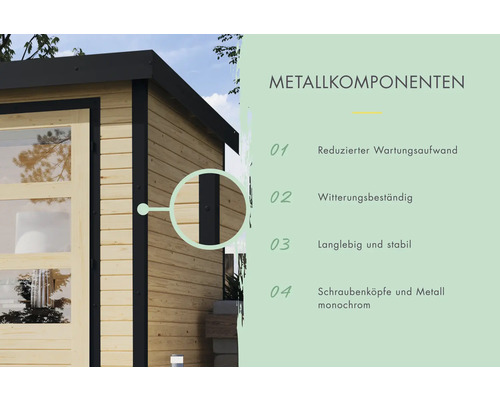 Metallkomponenten einer Hausfassade