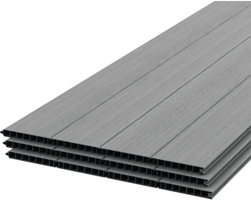 Panneaux en plastique gris avec structure en bois