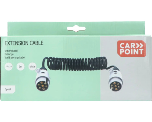 Emballage d''un câble de rallonge spiralé à 7 broches d''une longueur de trois mètres de Carpoint