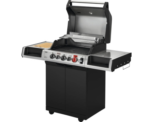 Barbecue avec surfaces de rangement et meuble bas